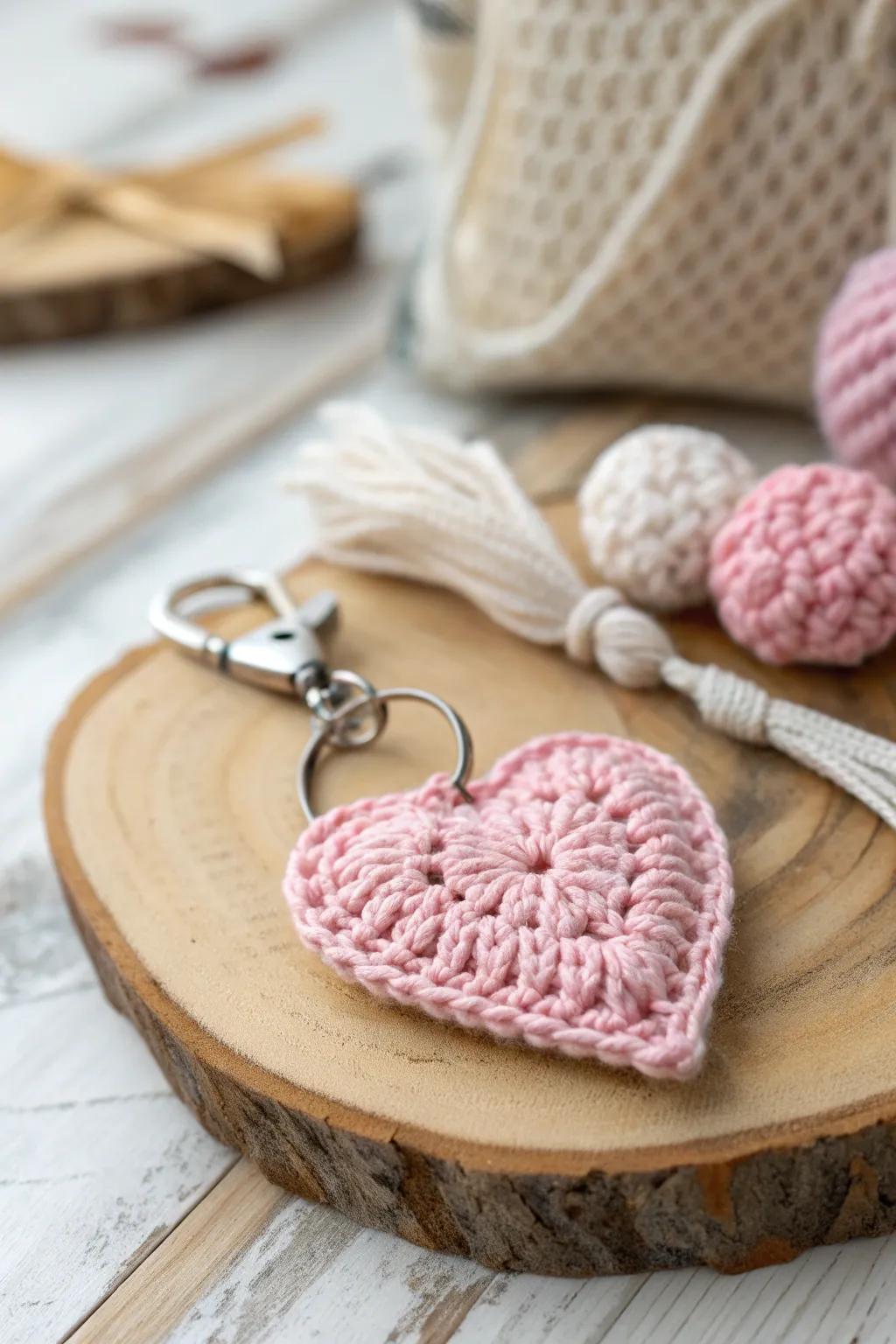Carry love wherever you go with these charming crochet heart keychains. 💖 #MinimalistCrafts #BohoChic