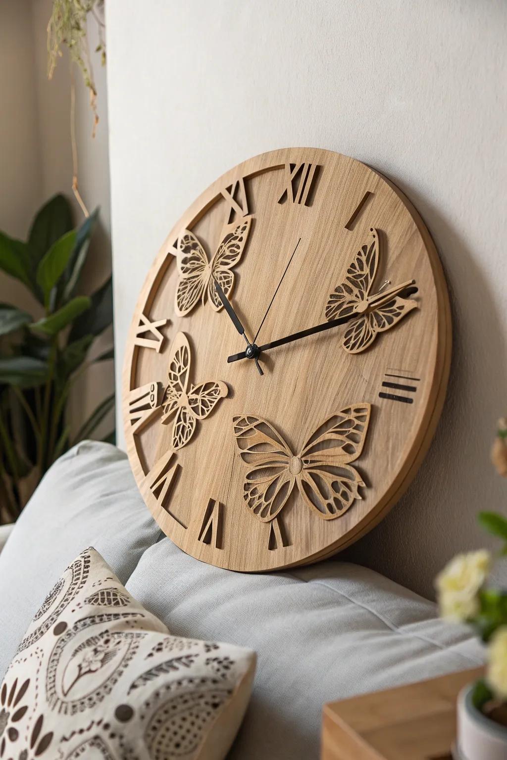 Capture the essence of nature with this beautifully crafted Butterfly Clock, where time meets the delicate dance of butterflies.