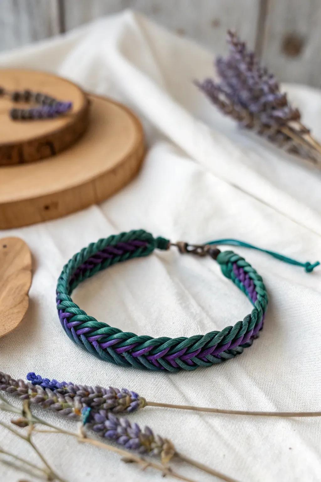 Step into a fairy tale with a mystical fishtail bracelet in deep forest hues.