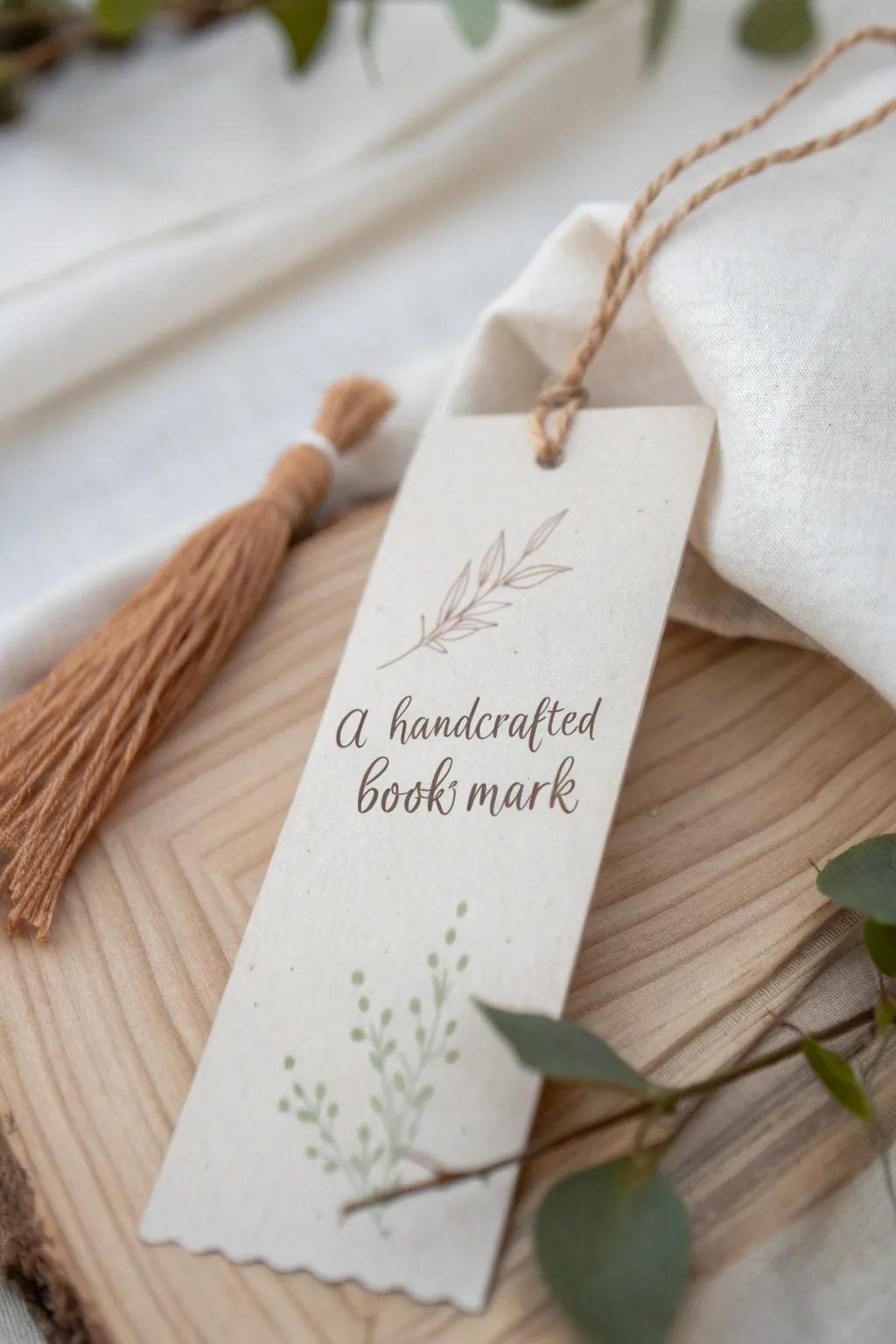 Crafted with love: A minimalist bookmark that speaks volumes.