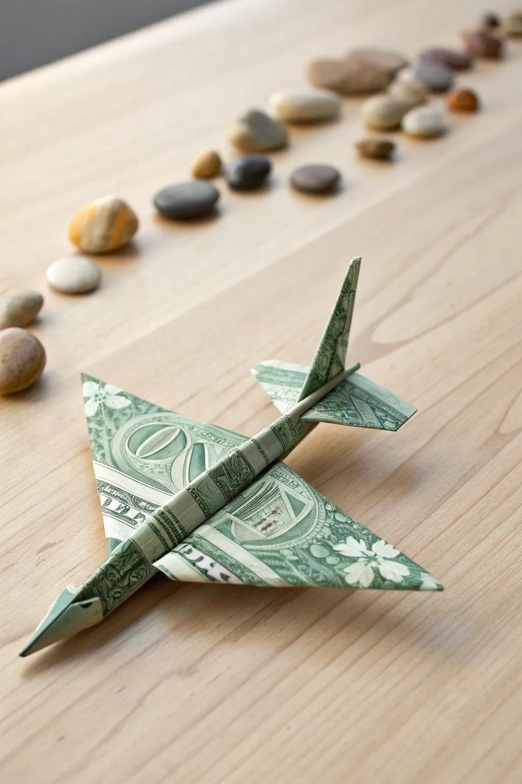 Take flight with creativity: a dollar airplane for the adventurous spirit.