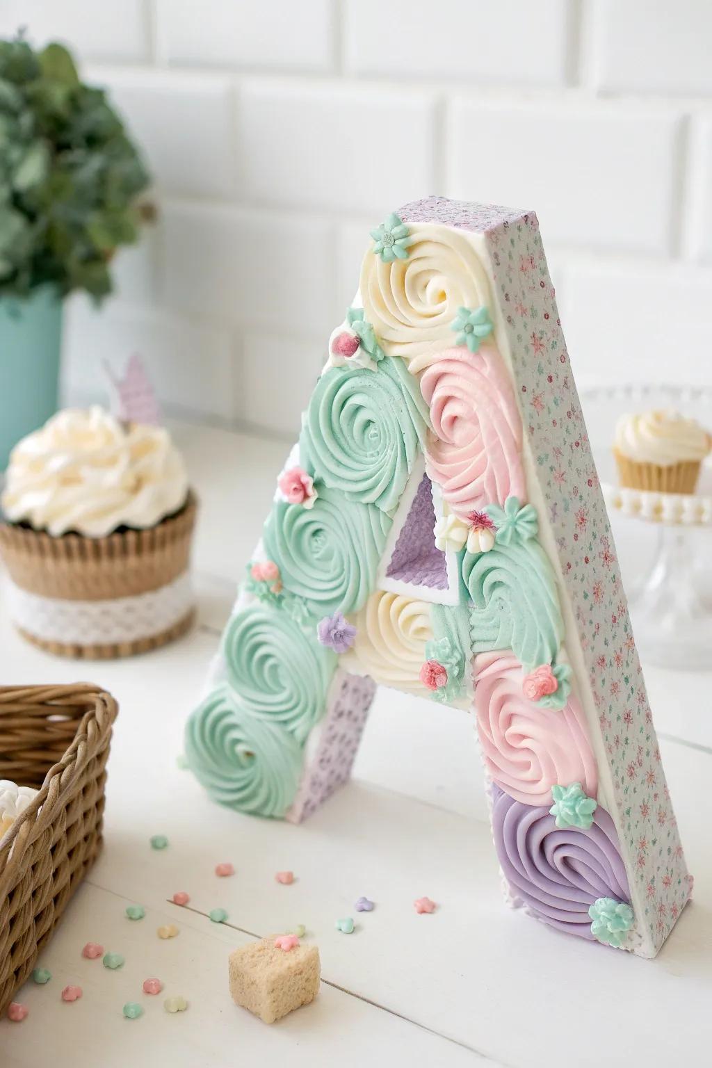 Add a sweet touch to your decor with this charming ice cream-inspired paper mache letter!