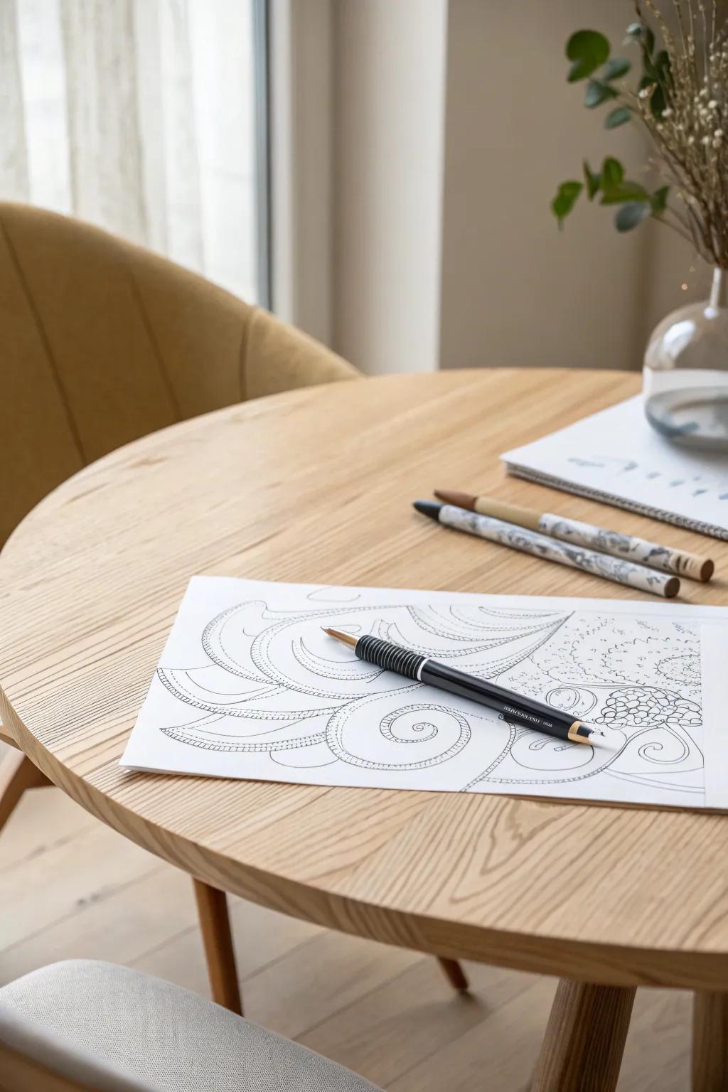 Unleash your inner artist with abstract pen and ink expressions. Simplicity meets creativity in every stroke.