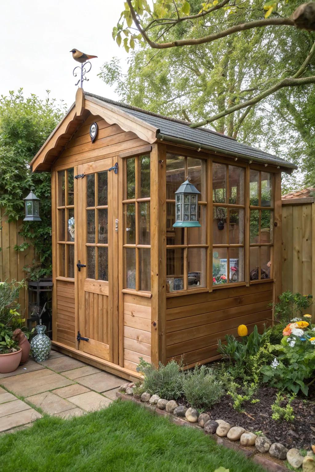 Step into tranquility with this exquisitely crafted birdwatcher's haven, where nature and craftsmanship converge.