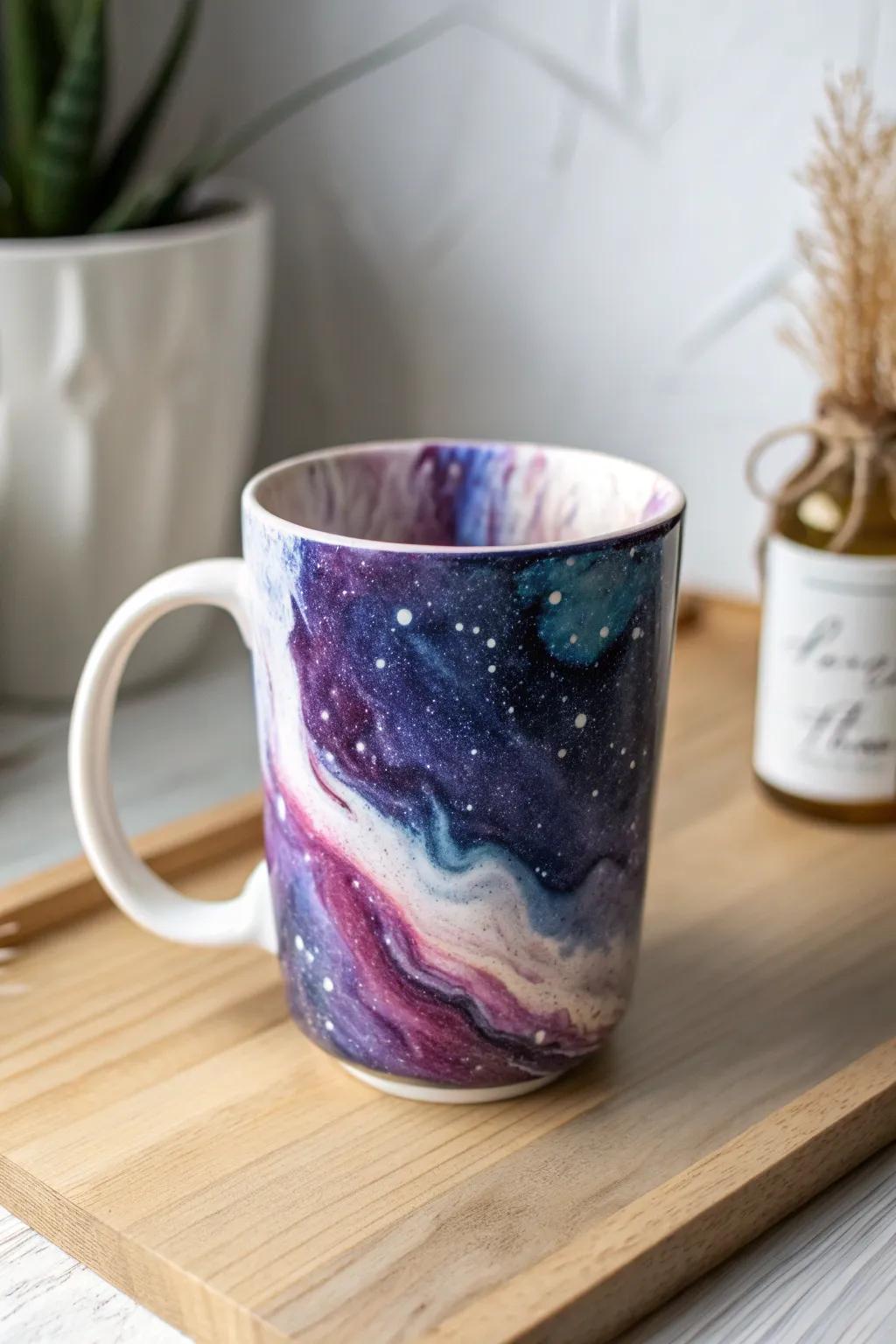 Sip from the stars with this mystical galaxy mug, where craftsmanship meets cosmic beauty.