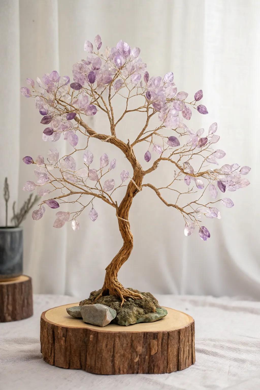 Embrace natural beauty with this exquisite amethyst tree sculpture, a symbol of growth and tranquility.
