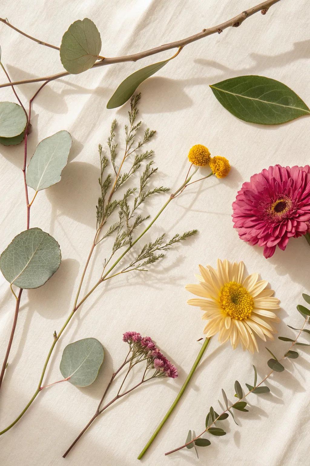 Embrace the beauty of nature with a simple yet stunning nature collage, perfect for a creative toddler's adventure.