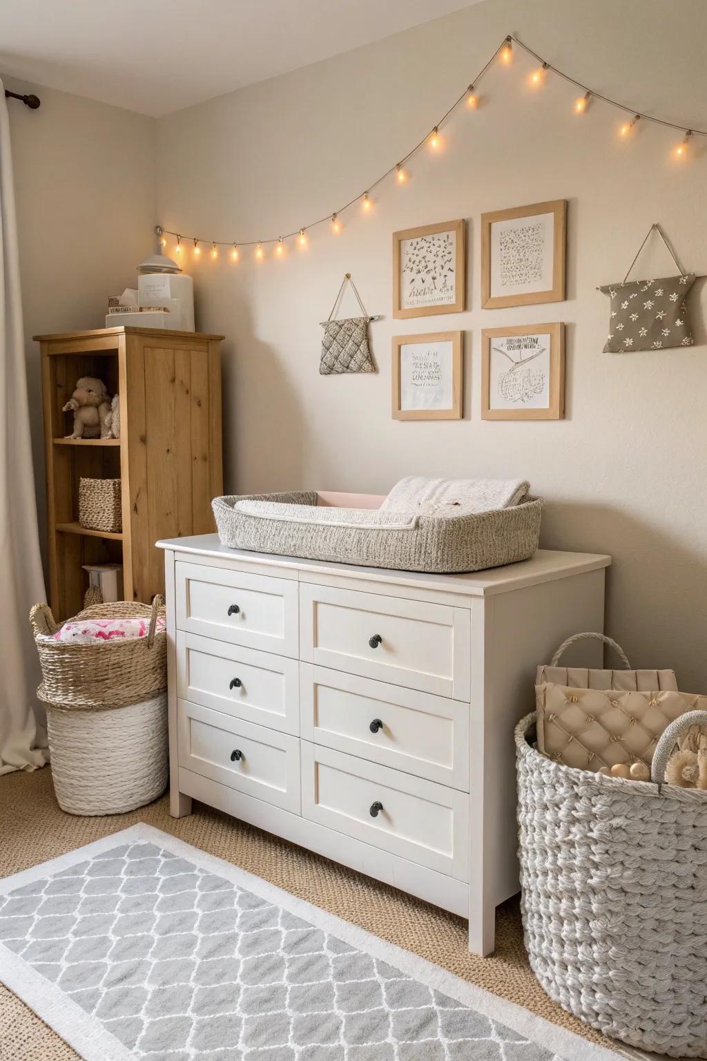 Multi-purpose furniture optimizes space and efficiency.