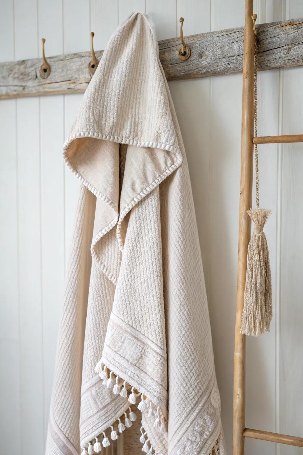 Wrap your little one in cozy, handcrafted warmth with this charming hooded bath towel. #MinimalistCrafts #CozySnuggles