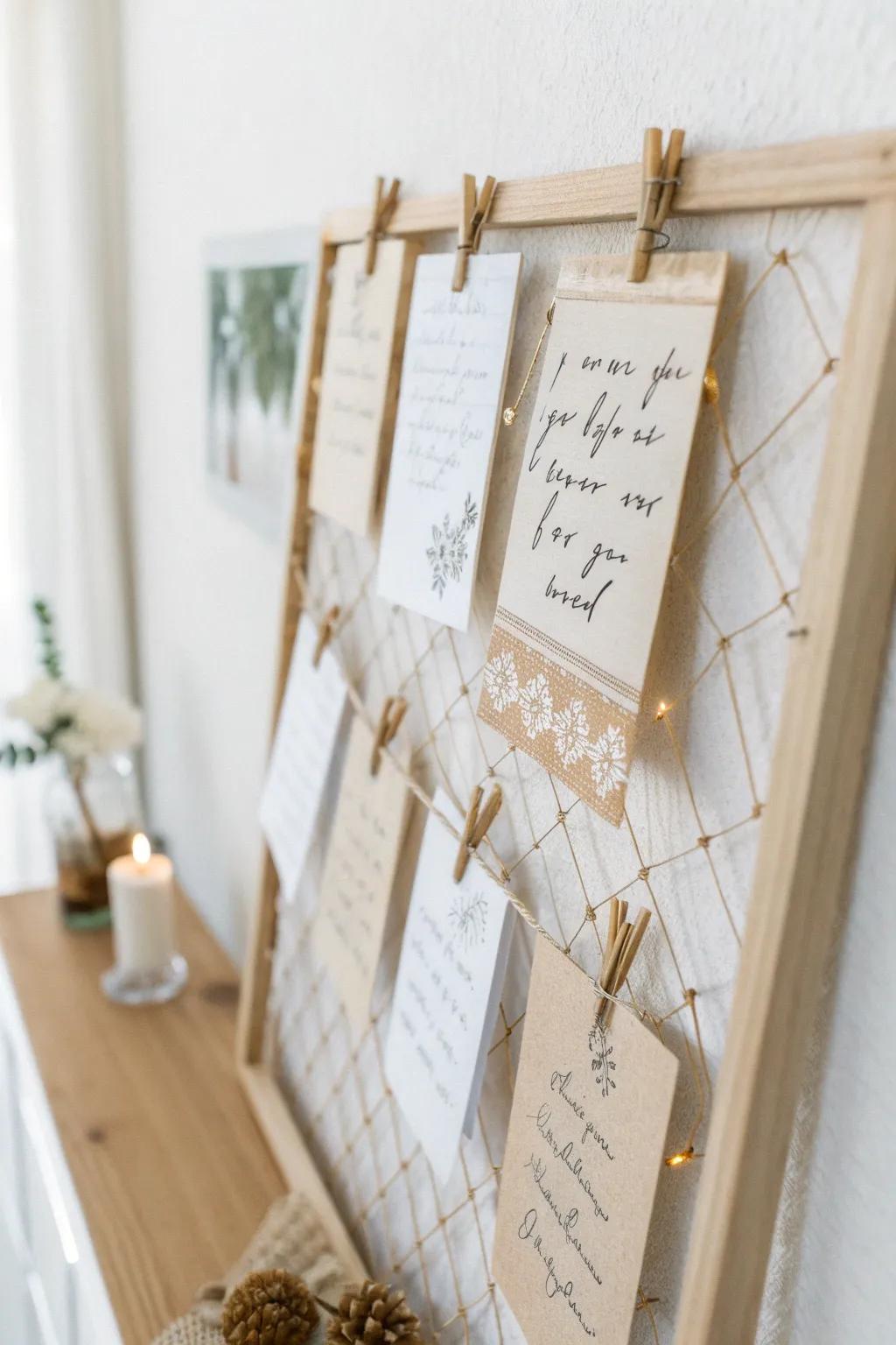 Inspire your space with a minimalist bulletin board of motivational quotes, blending simplicity and warmth.