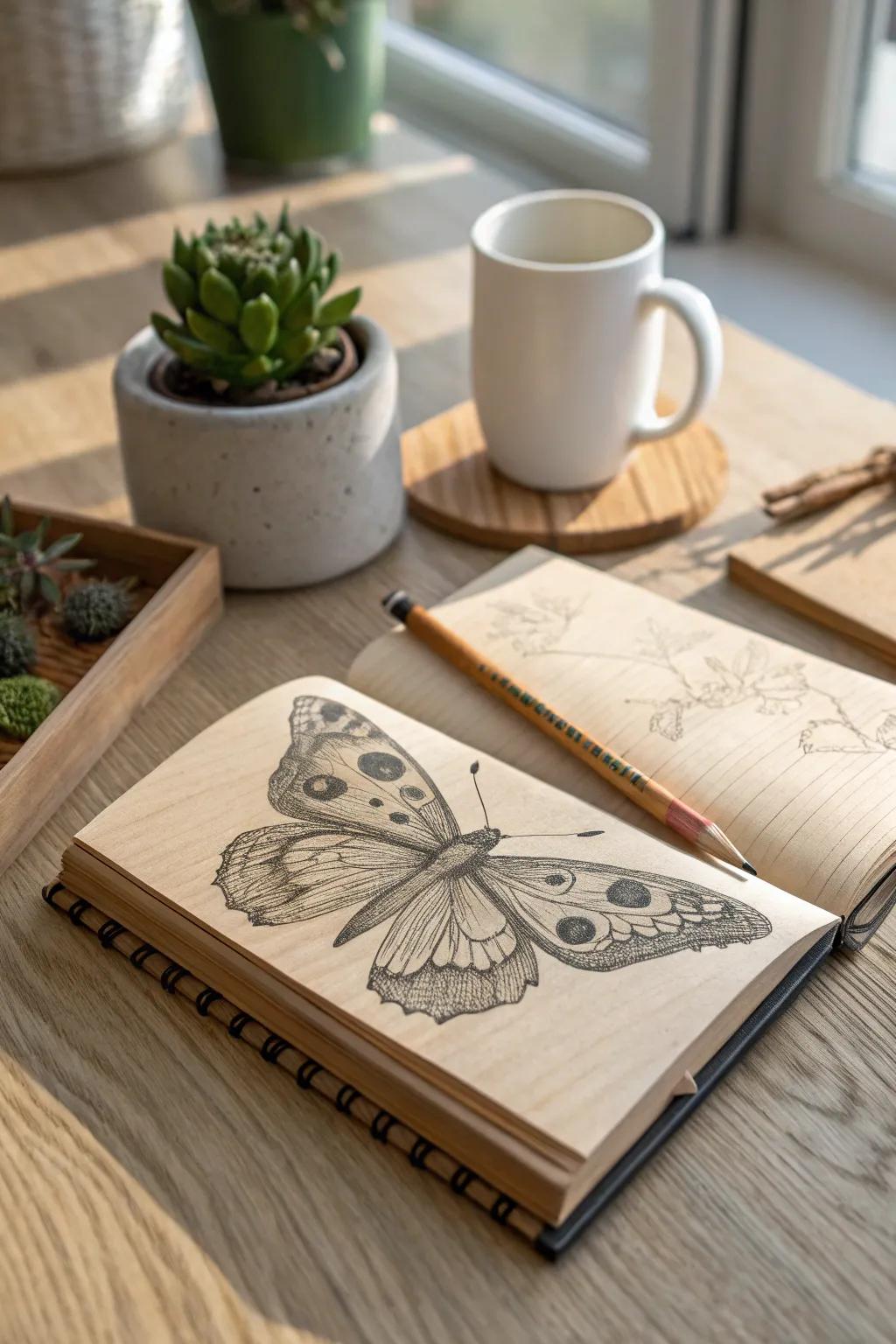 Unleash your creativity with charming animal sketches. Start with a butterfly and let your imagination soar!