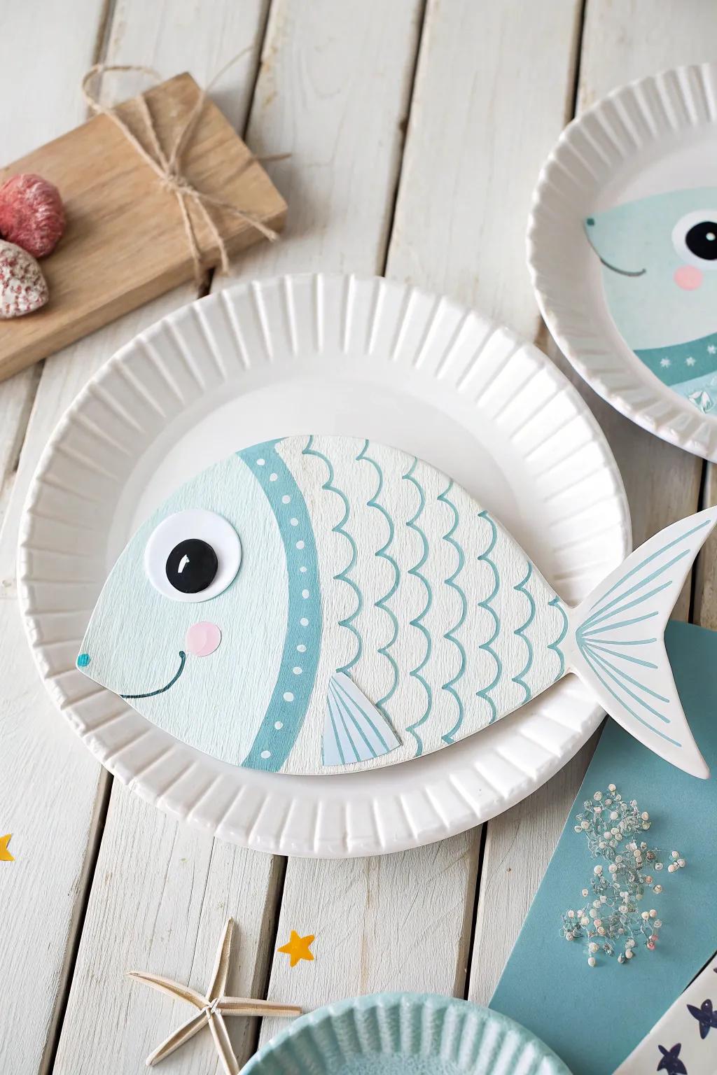Dive into creativity with this charming paper plate fish craft, perfect for little storytellers!