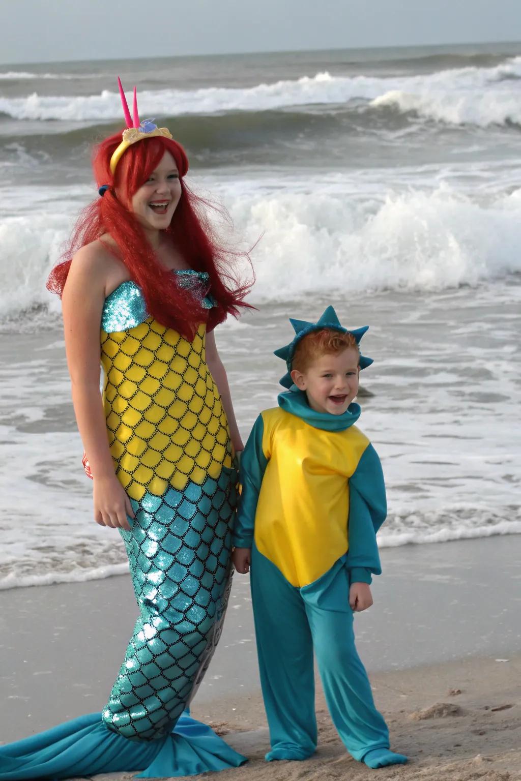 Under the sea adventures with Ariel and Flounder.