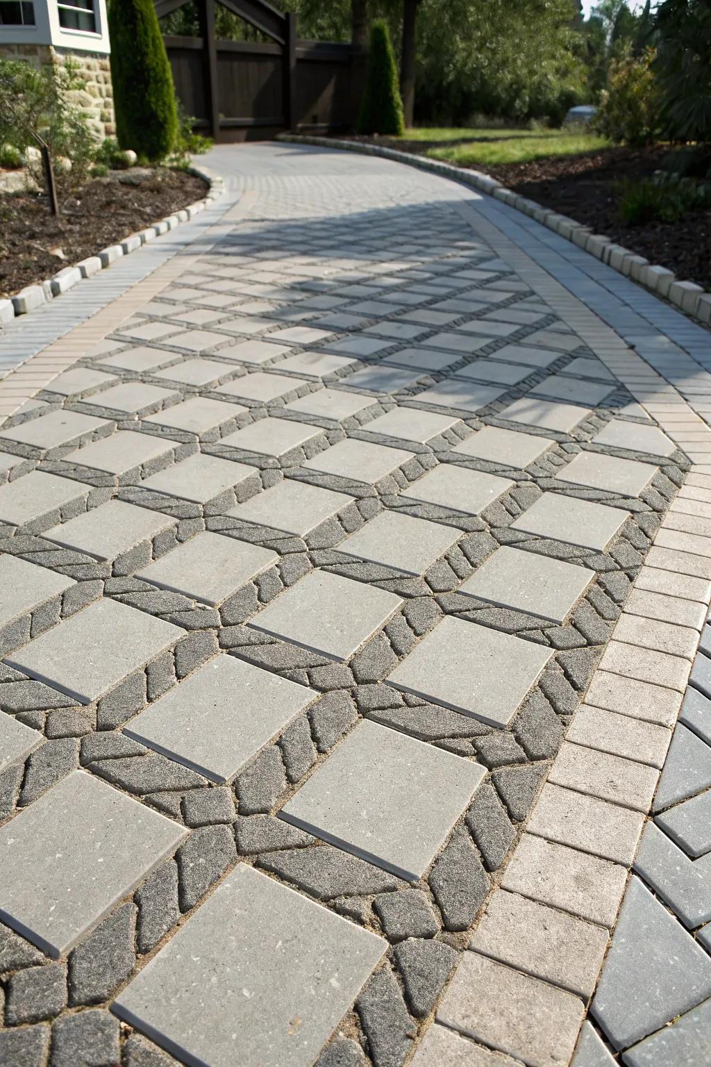 Transform your driveway with creativity and craftsmanship using unique concrete paver patterns.