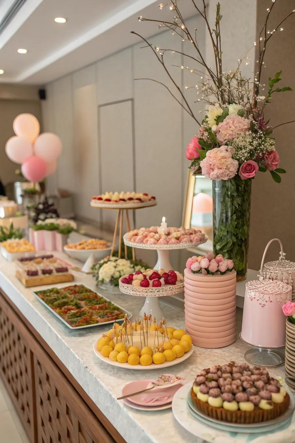 A unified color palette brings harmony to your buffet.
