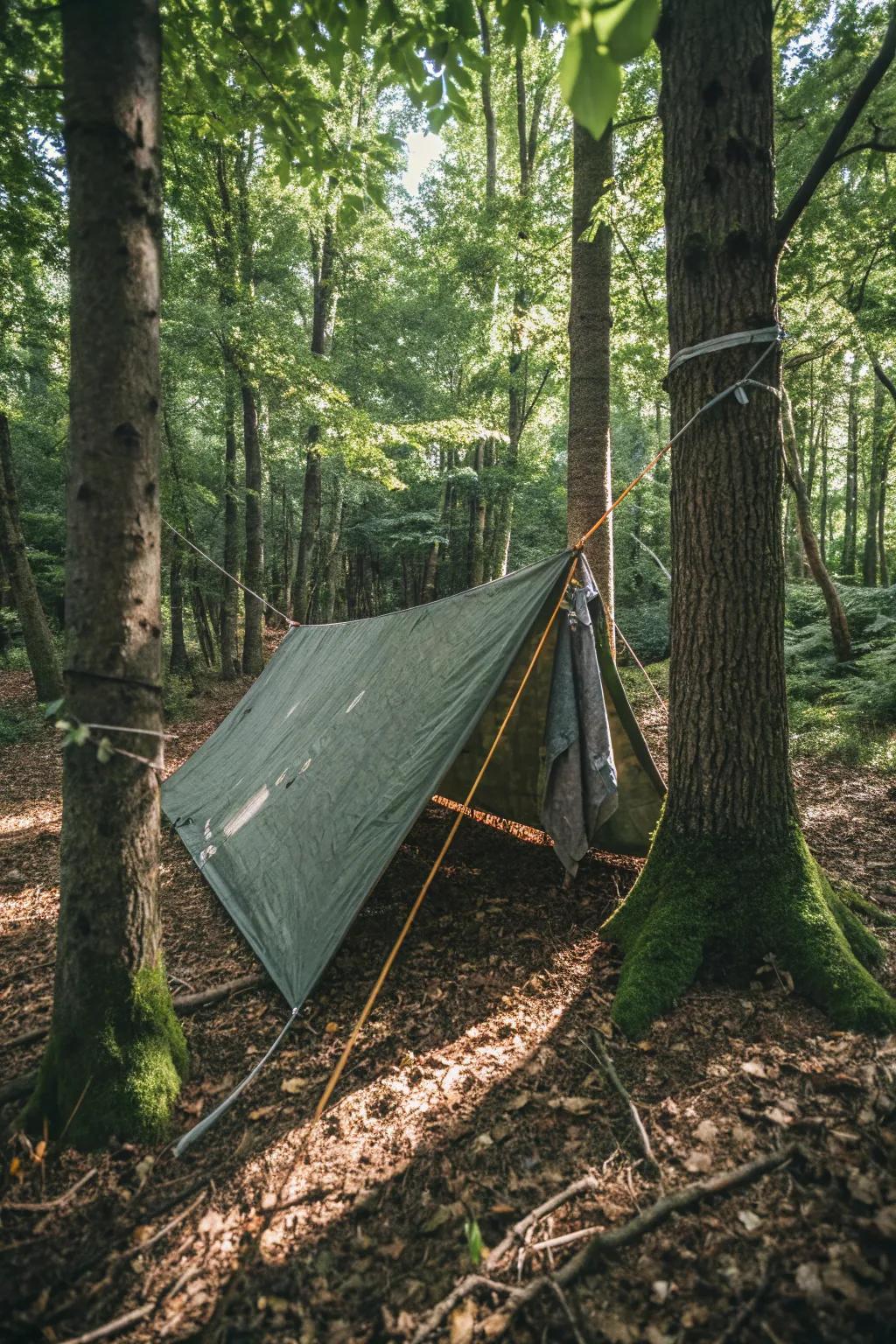 Master the art of bushcraft with a skillfully crafted tarp tent, your ultimate shelter in the wild.
