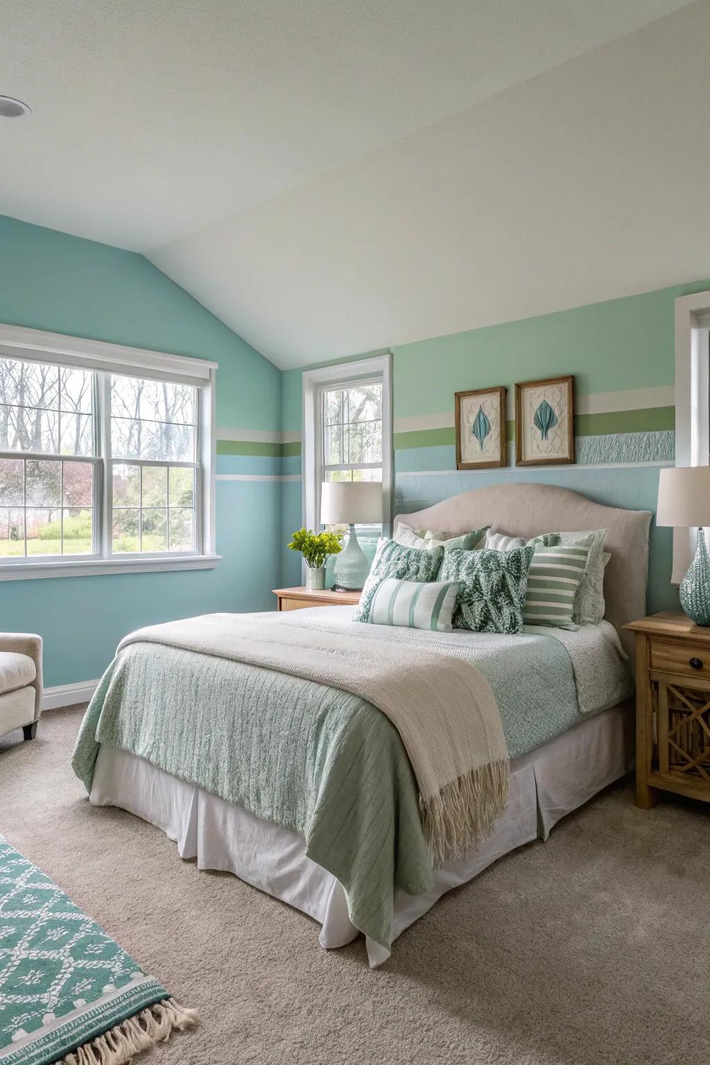 Cool colors foster a peaceful and calming environment.