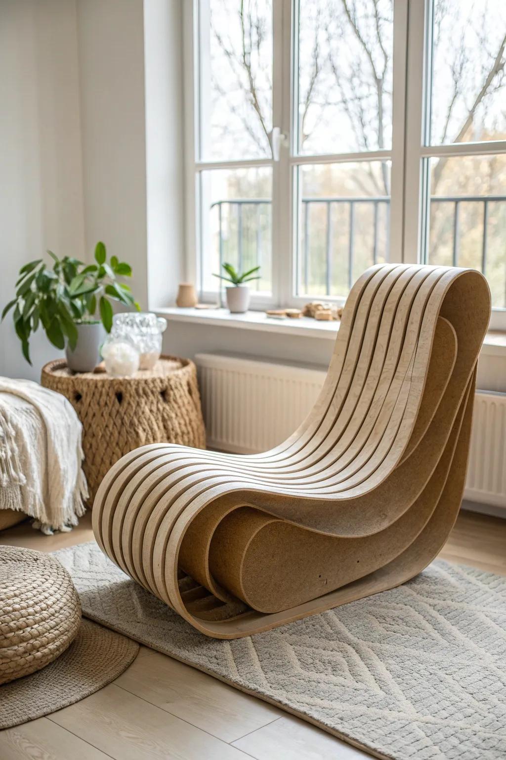 Elevate your space with the art of cardboard: a minimalist masterpiece for a cozy corner.