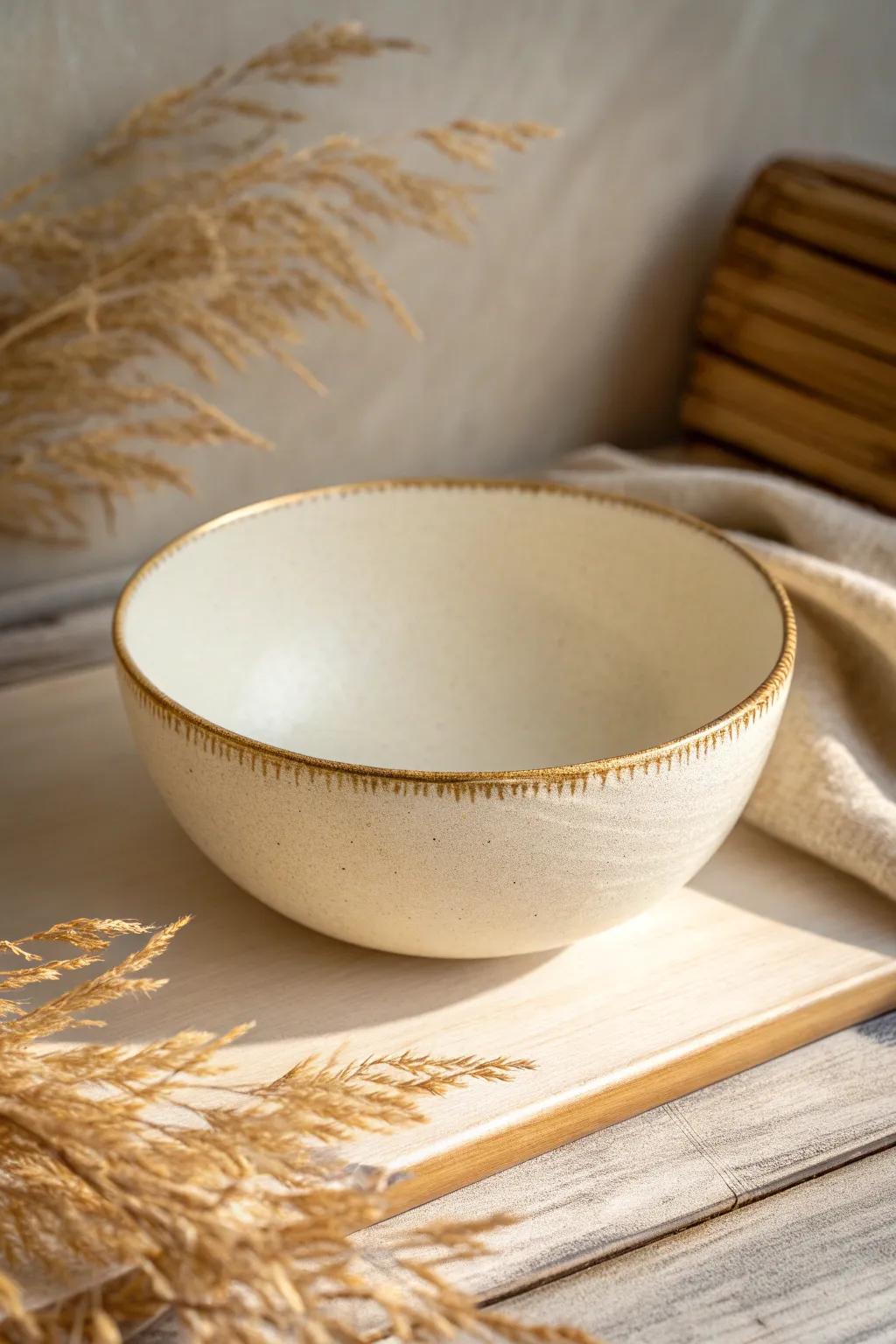 Embrace modern minimalism with this elegant ceramic bowl, where simplicity meets sophistication.
