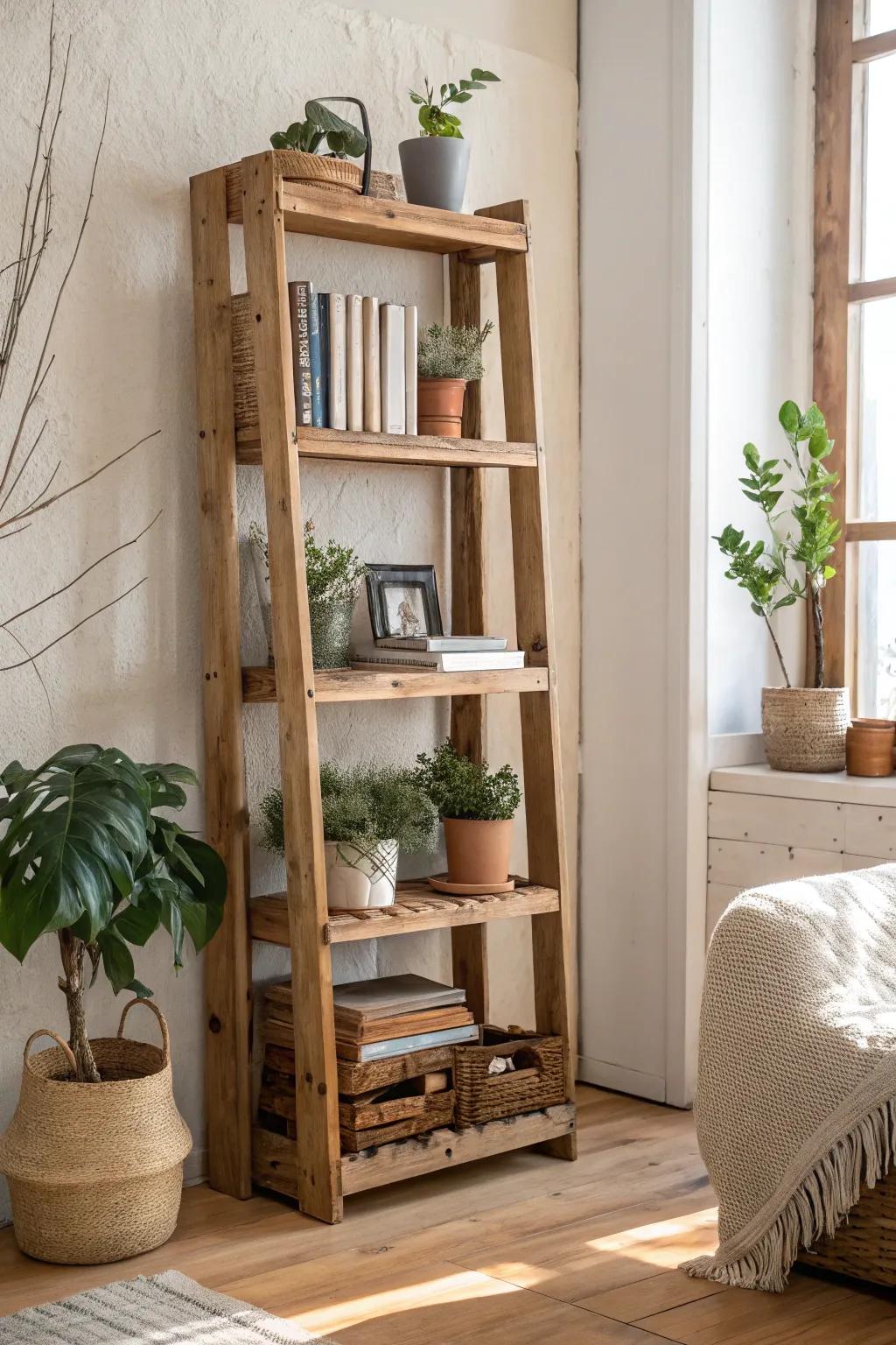 Transform your space with this chic DIY pallet bookshelf, where rustic meets minimalist charm.