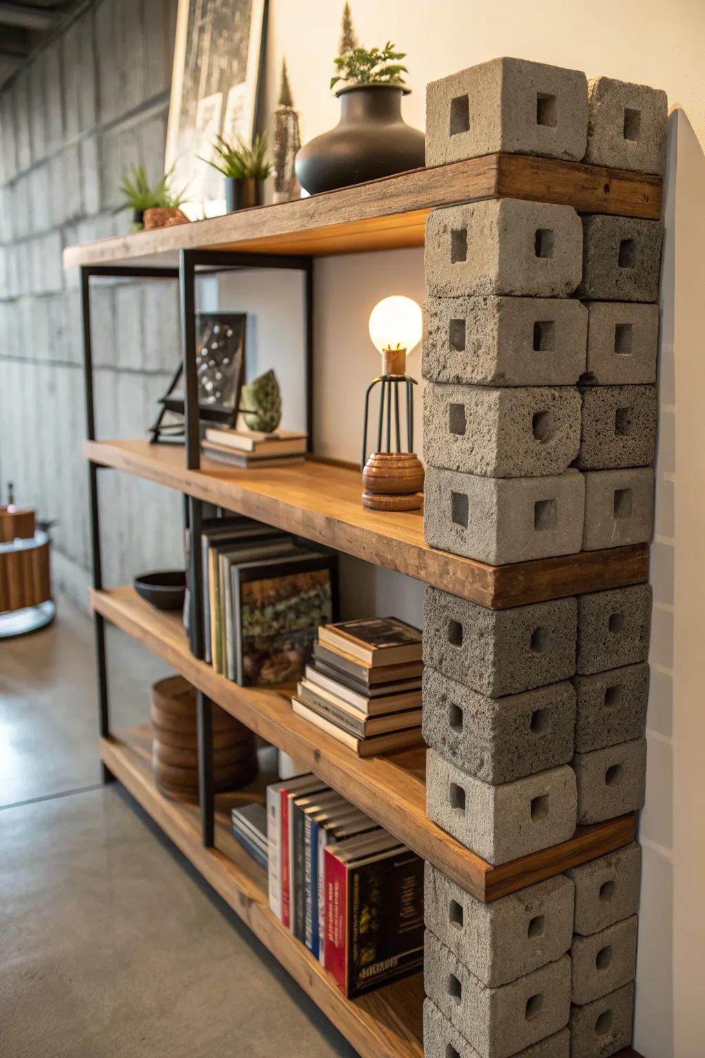 Transform your space with a chic, industrial bookshelf that's both functional and a conversation starter.