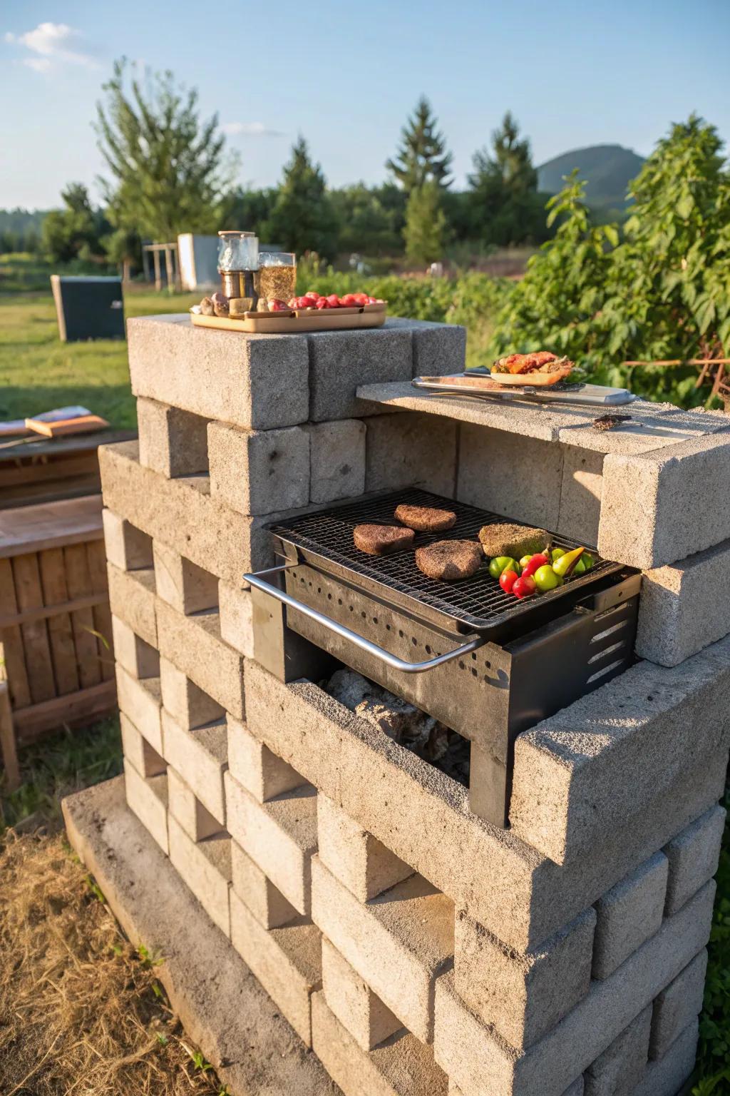 Elevate your outdoor cooking game with a DIY cinder block barbecue grill – where functionality meets craftsmanship.