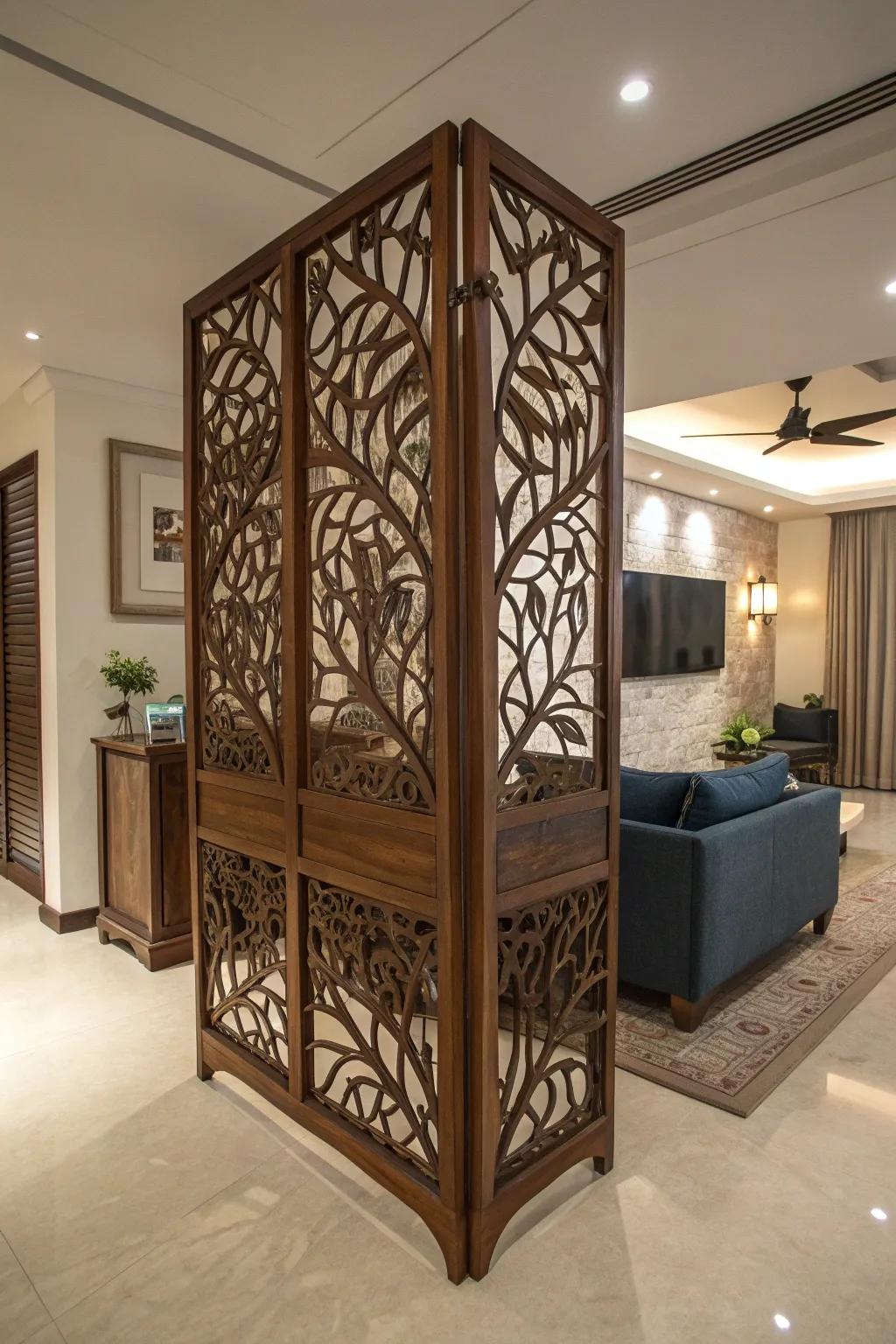 Elevate your space with the artistry of CNC-crafted room dividers.