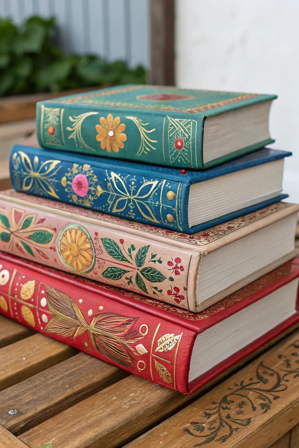 Books with artistically decorated covers