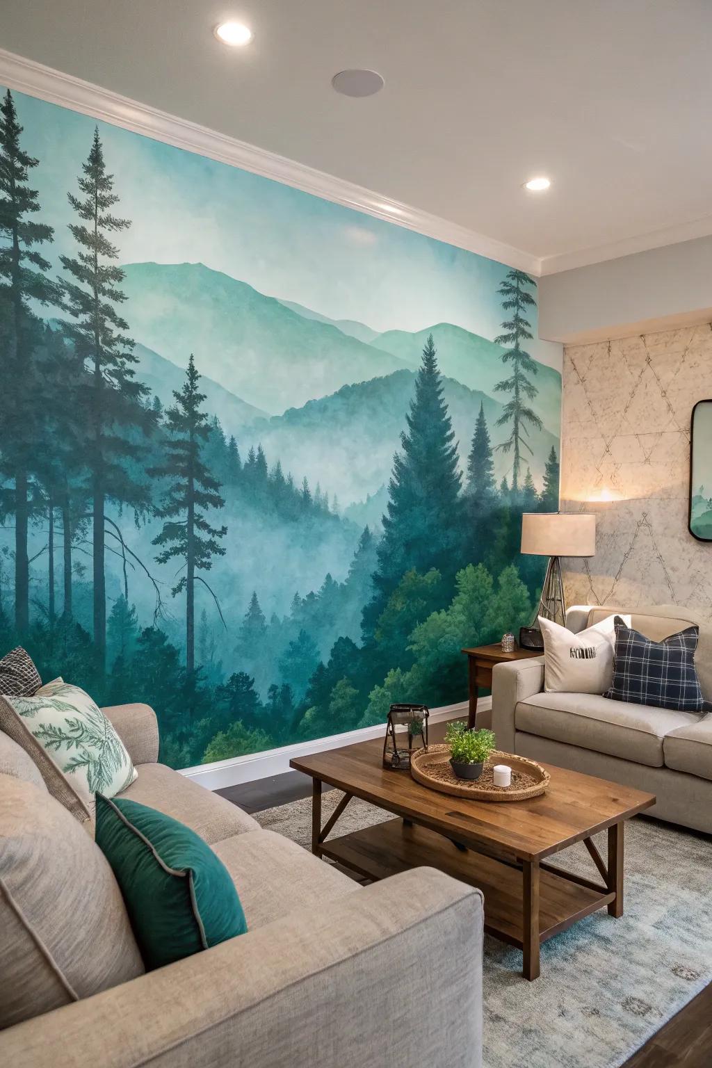 Transform your walls with a nature-inspired mural.