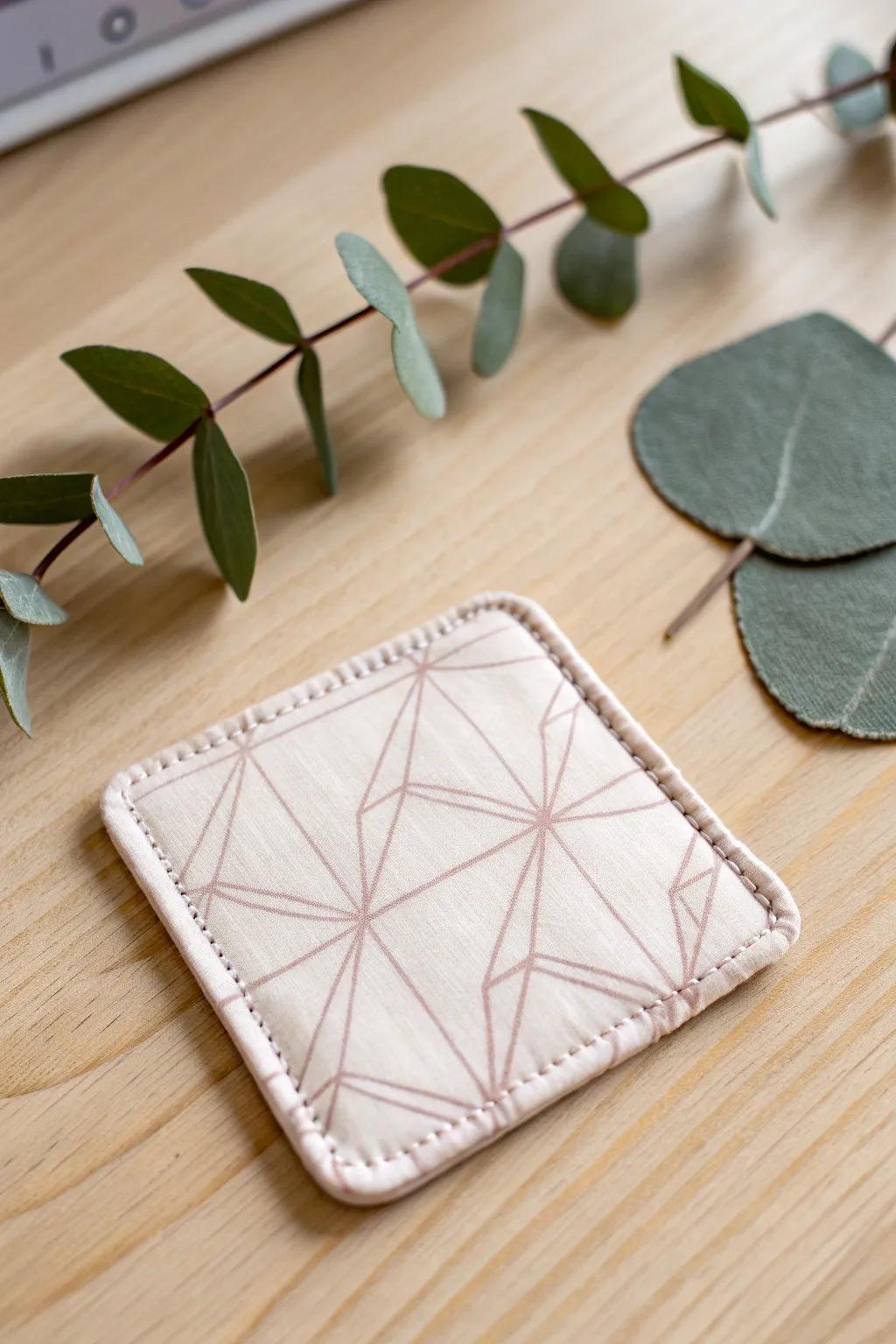 Elevate your table setting with these beautifully crafted fabric coasters, blending simplicity with a hint of Boho charm.