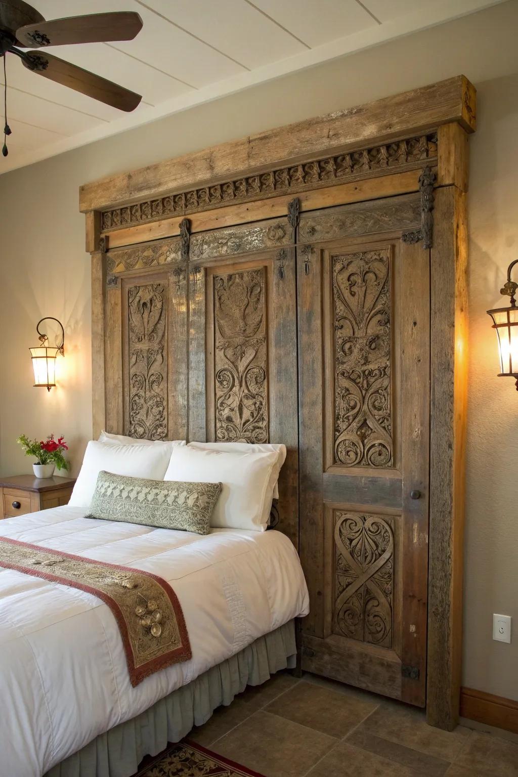 Transform your space with a headboard that tells a story. Discover the charm of vintage craftsmanship.