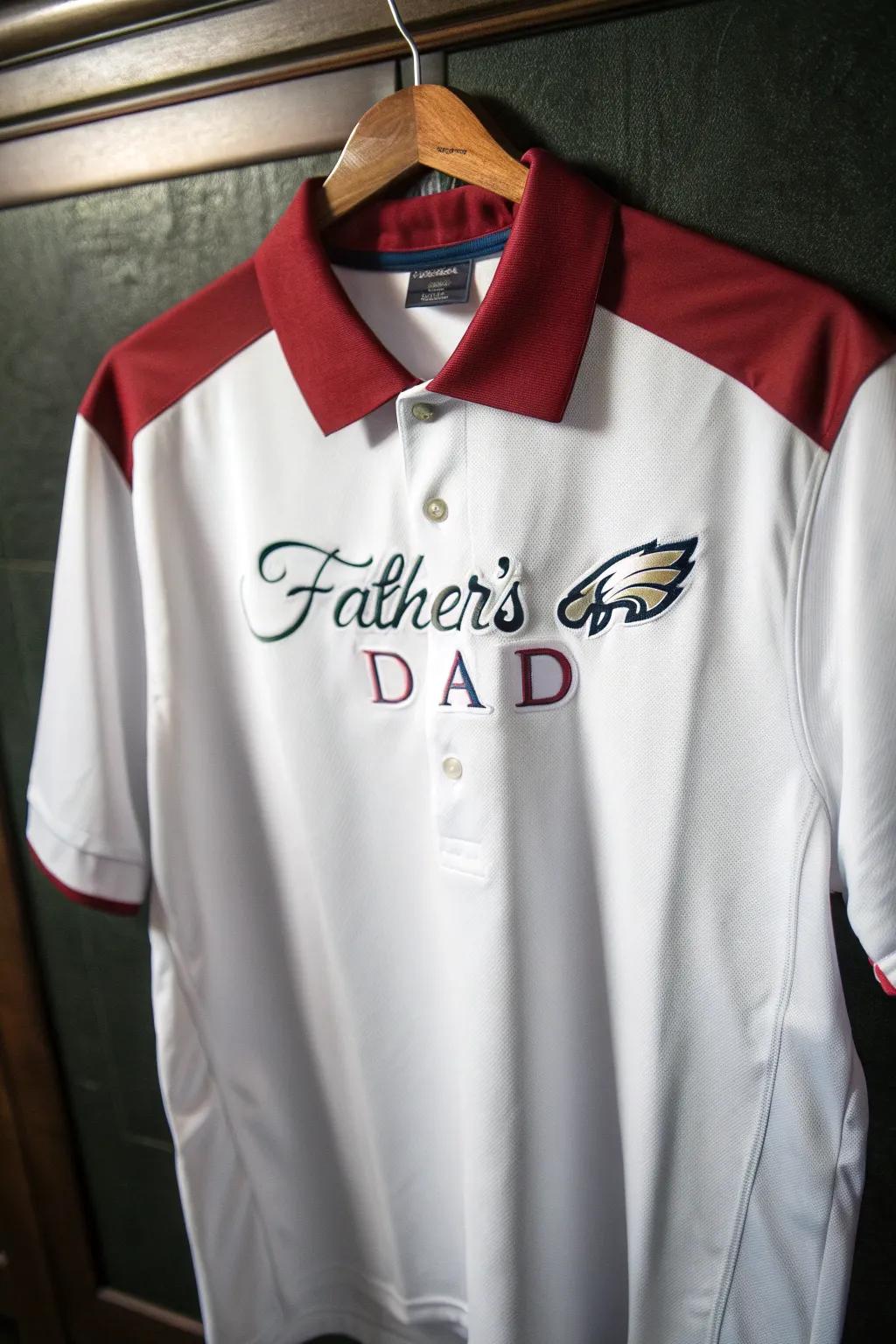 Celebrate Father's Day with a personalized sports shirt that champions both team spirit and dad's unique style.