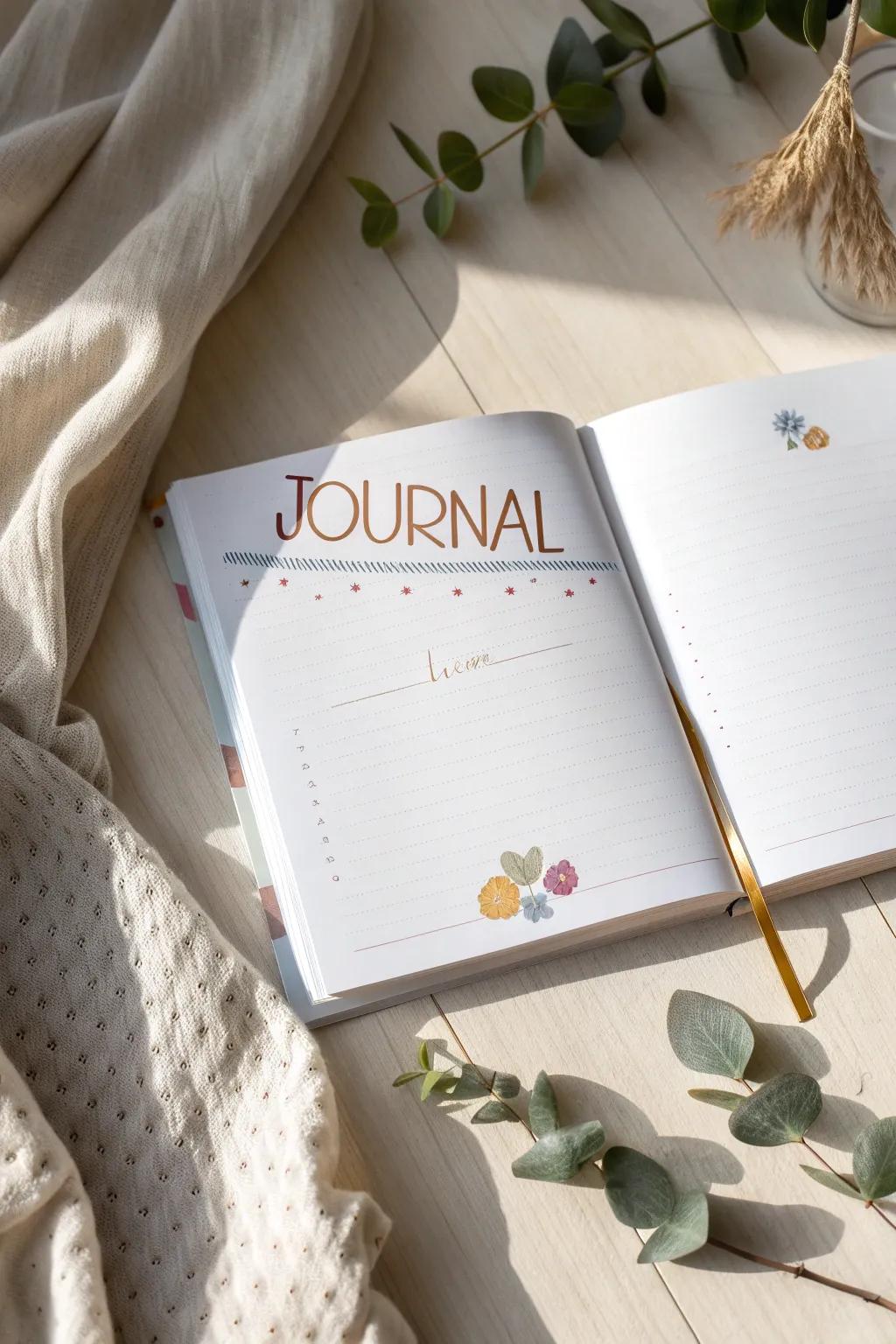 Set the tone of your journal with playful headers that inspire creativity.