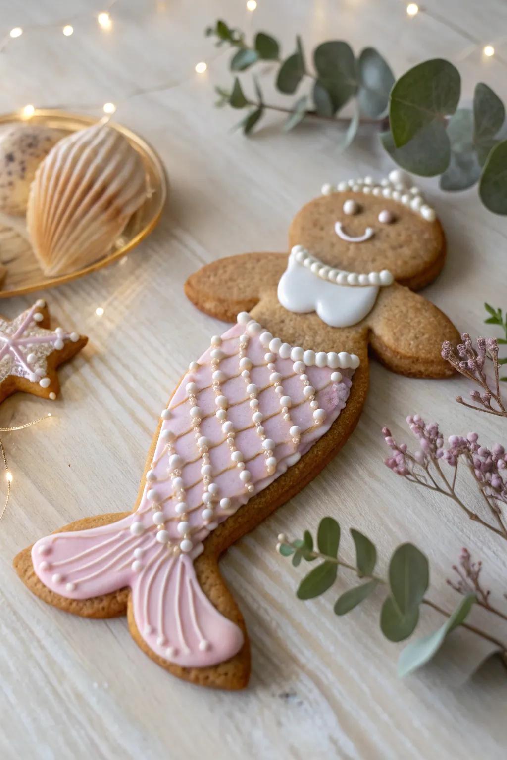 Dive into sweetness with this enchanting Mermaid Gingerbread Man!