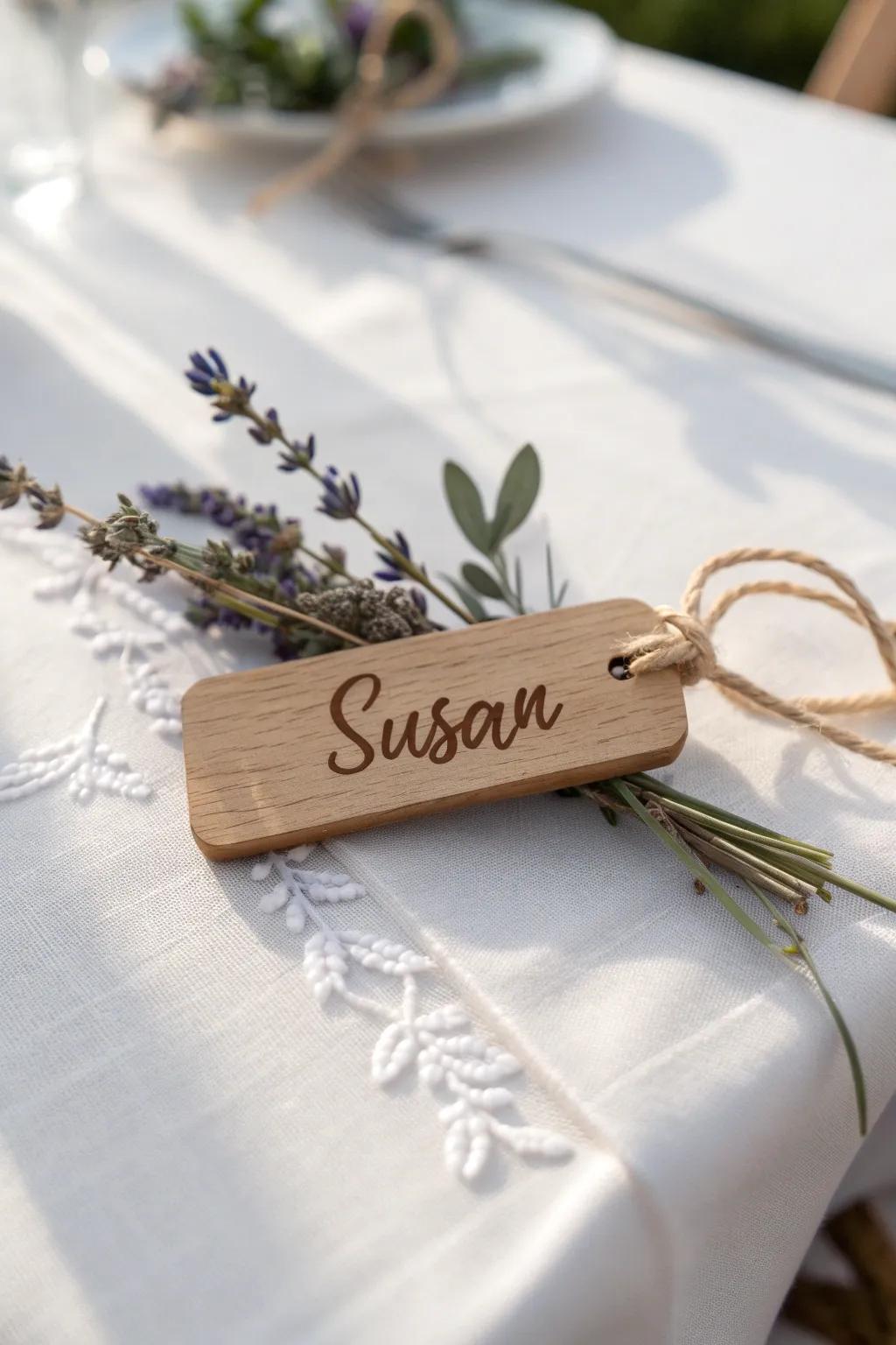 Add a personal touch with bespoke name tags for a truly memorable celebration.