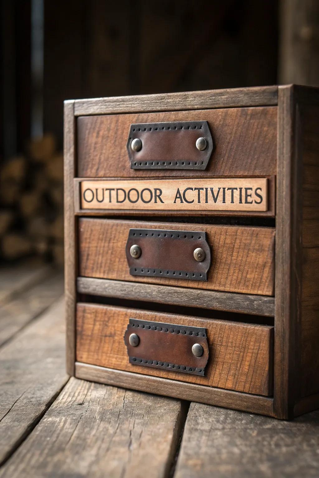 Master the art of organization with handcrafted labels for your camping gear. Simplify your adventures with style and precision.