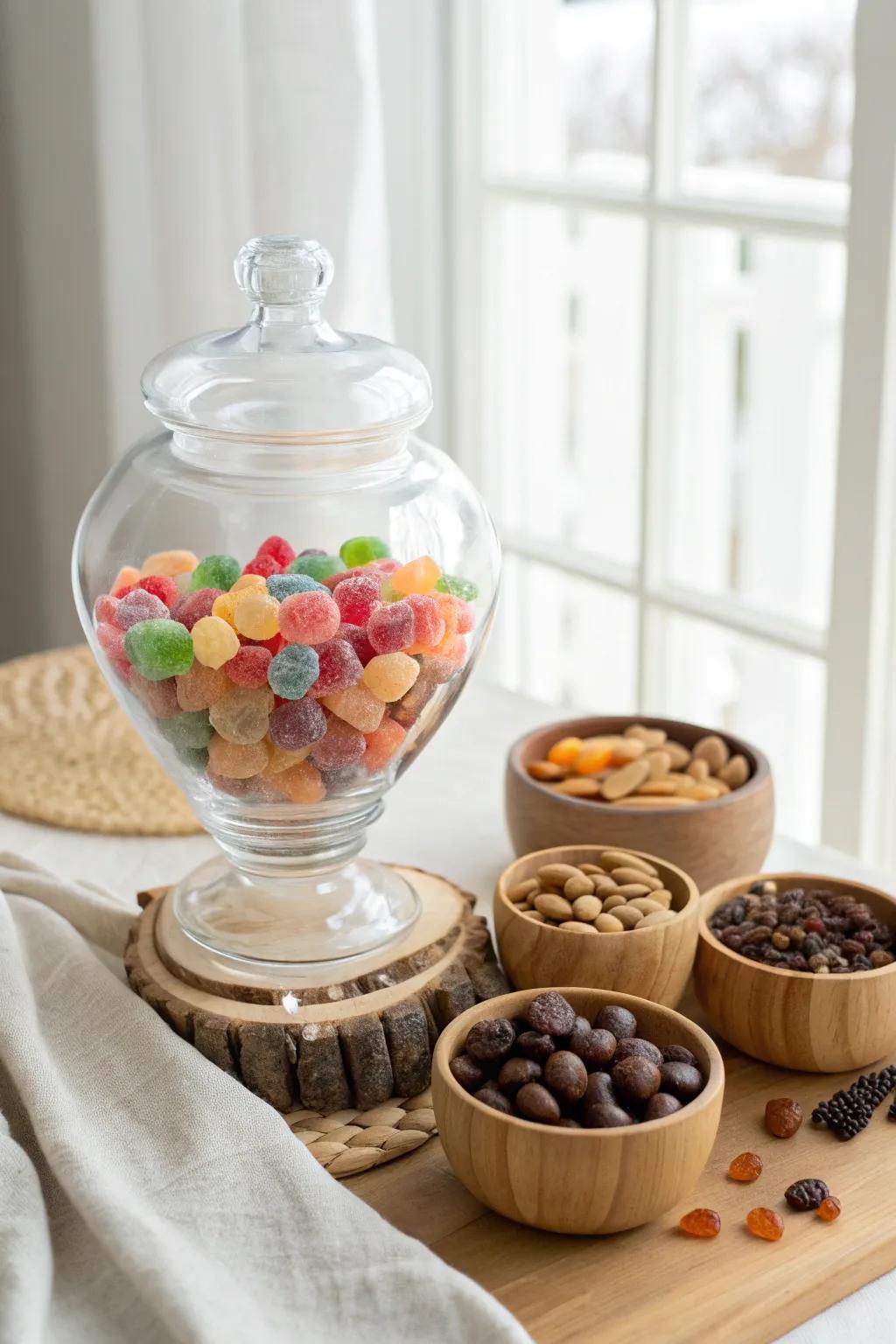 Create sweet memories with your very own DIY candy mix station, where simplicity meets creativity!