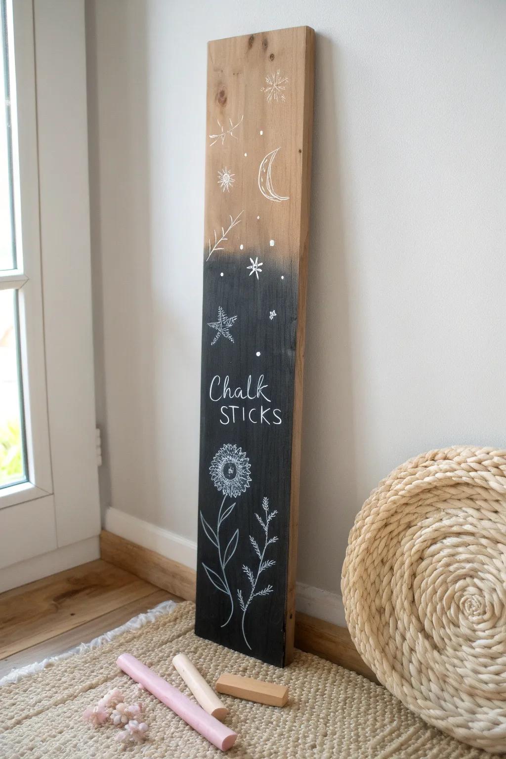 Track those growth spurts with this chic DIY chalkboard growth chart—functional, stylish, and fun!