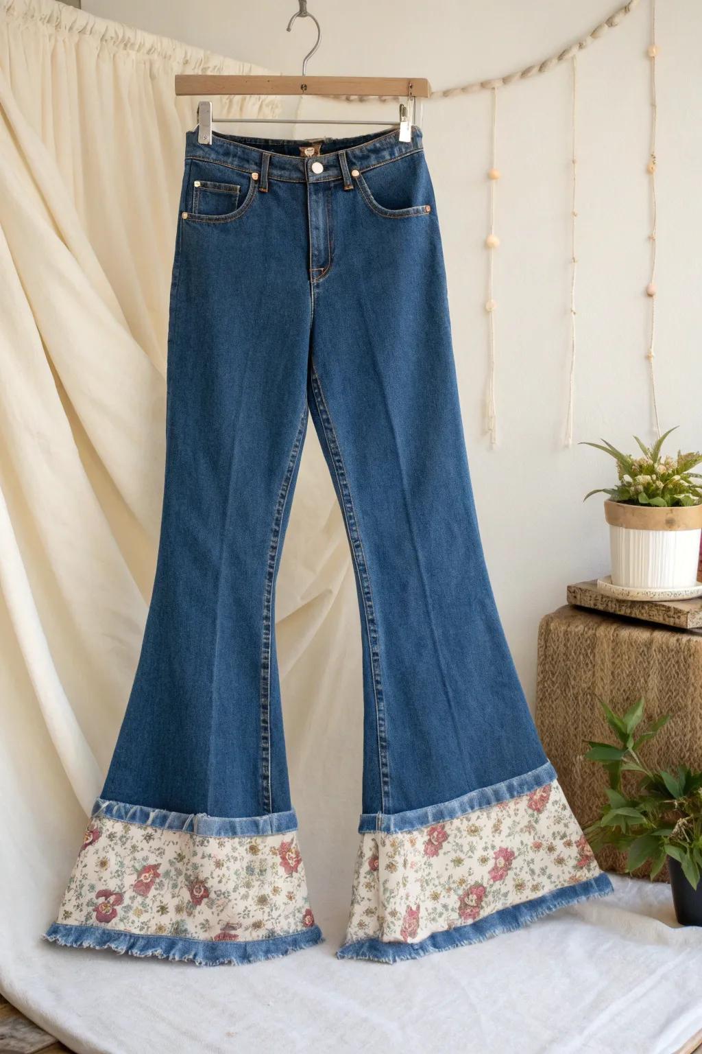 Transform your jeans into a Boho dream with a touch of floral magic. 🌼 #DIYFashion