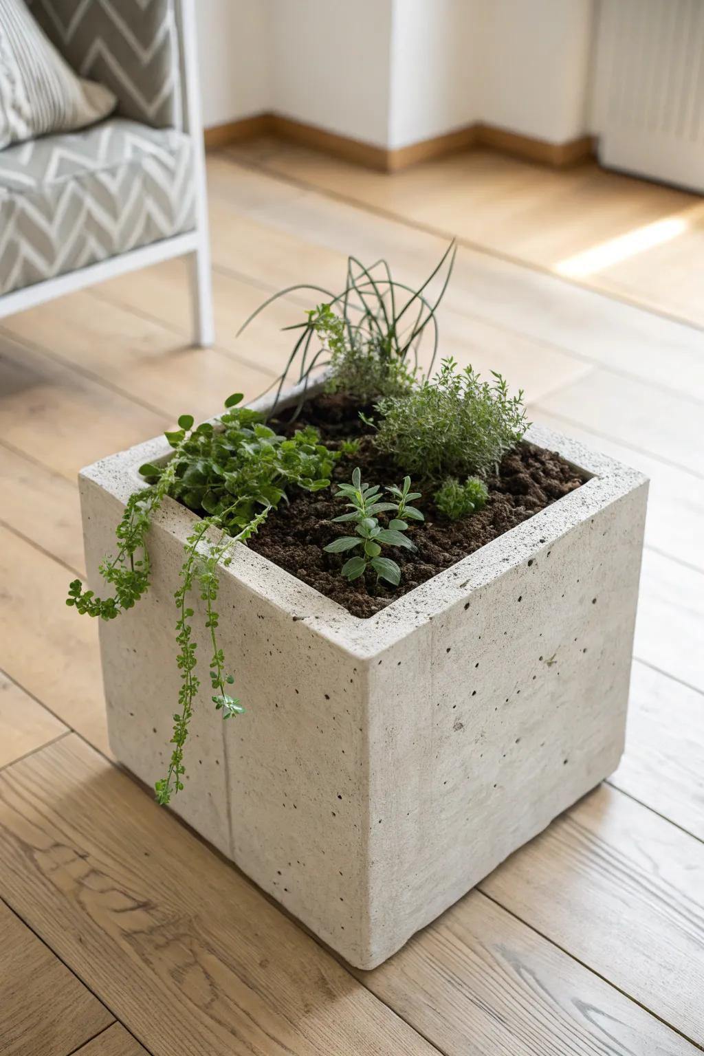 Elevate your space with the simplicity and elegance of a DIY concrete block planter. Perfect for a modern boho touch!