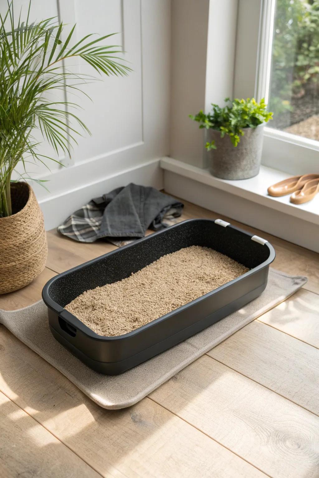 Embrace simplicity and style with this chic DIY litter box solution. #MinimalistLiving #BohoCharm