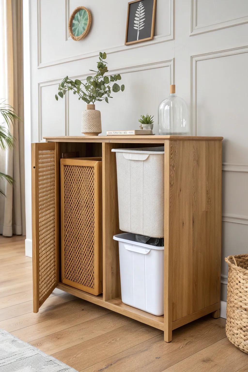 Seamlessly blend sustainability into your home with stylish DIY recycling solutions.