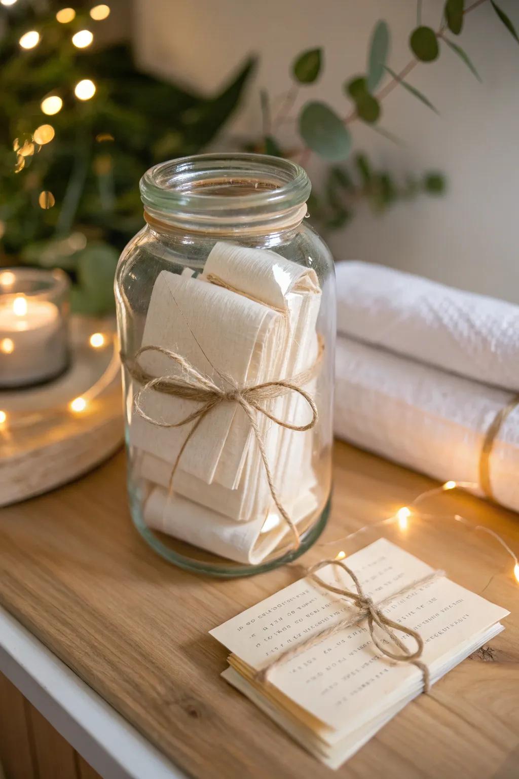 Capture cherished memories with a personalized memory jar – a heartfelt keepsake that speaks of love and reflection.