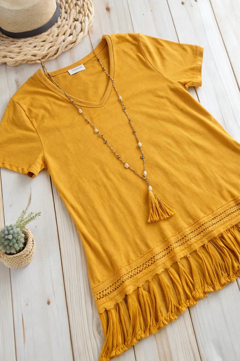 Add a playful twist to your tees with a DIY fringed hem—simple and chic!