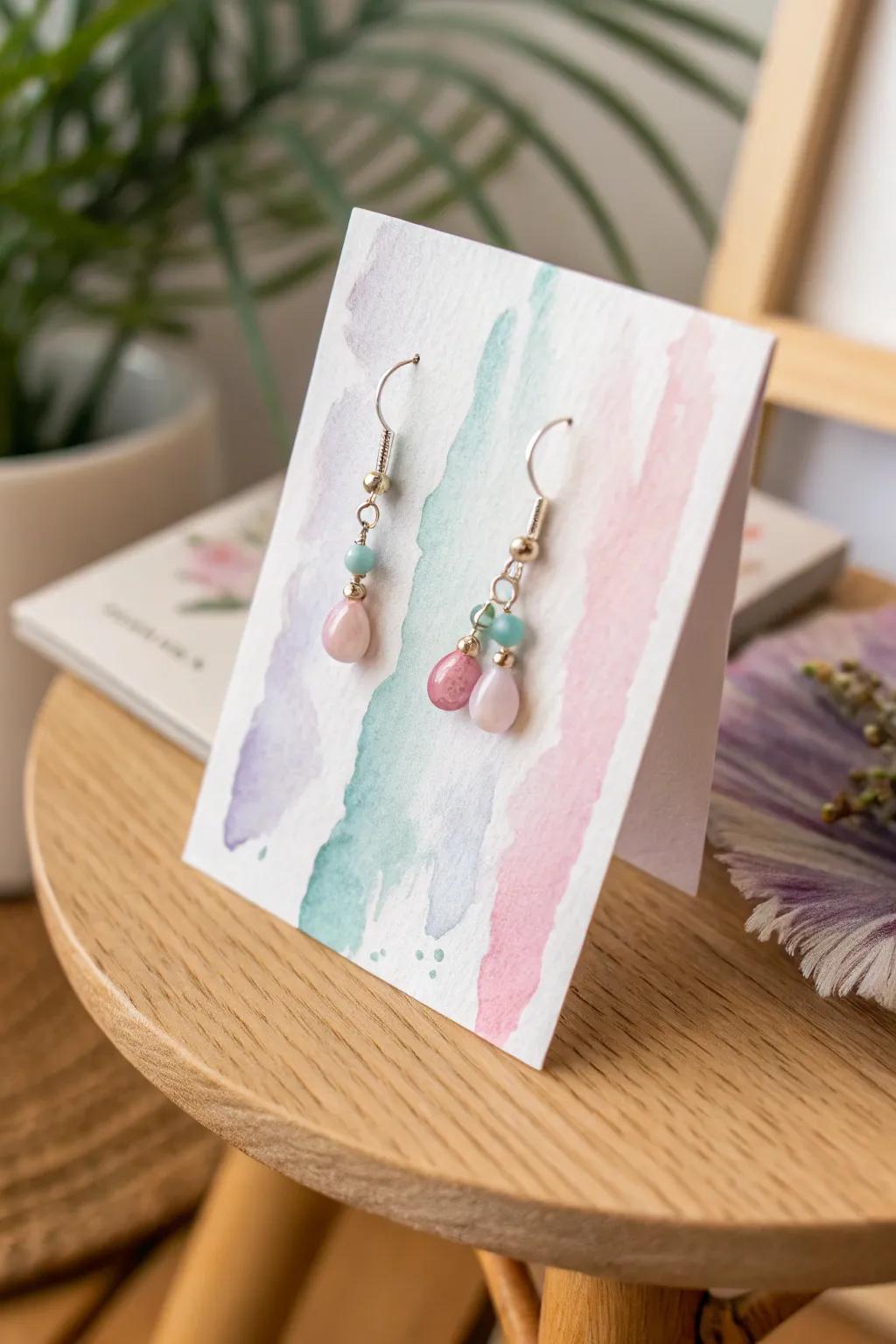 Elevate your earrings with hand-painted watercolor backgrounds—mini masterpieces for your favorite pieces!