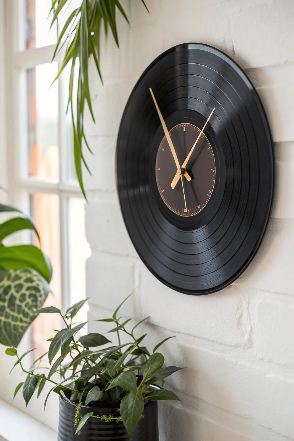 Transform your favorite album into a timeless piece with this elegant vinyl record clock—perfect for adding a retro touch to any space!