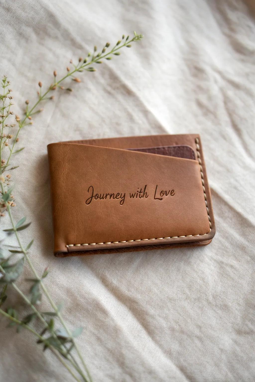 Transform a simple wallet into a heartfelt keepsake with personalized engravings. A thoughtful touch of elegance and sentiment.