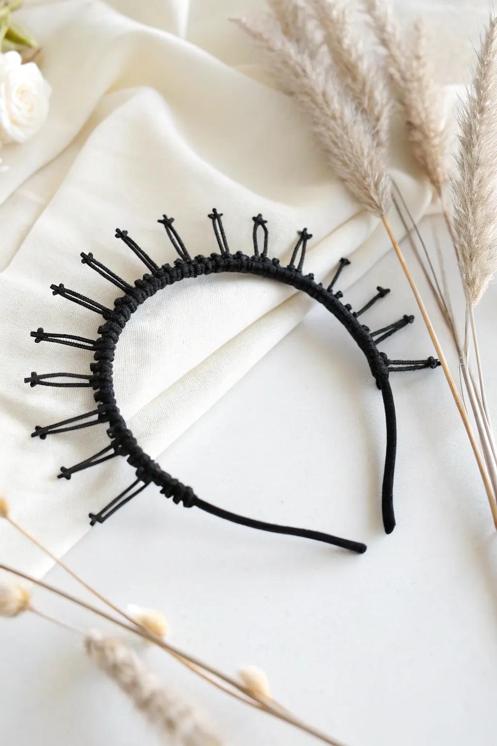 Embrace your edgy side with this DIY dark halo – a perfect blend of simplicity and style.