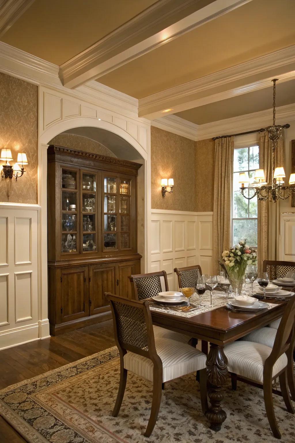 Sophisticated dining room with raised panel elegance.