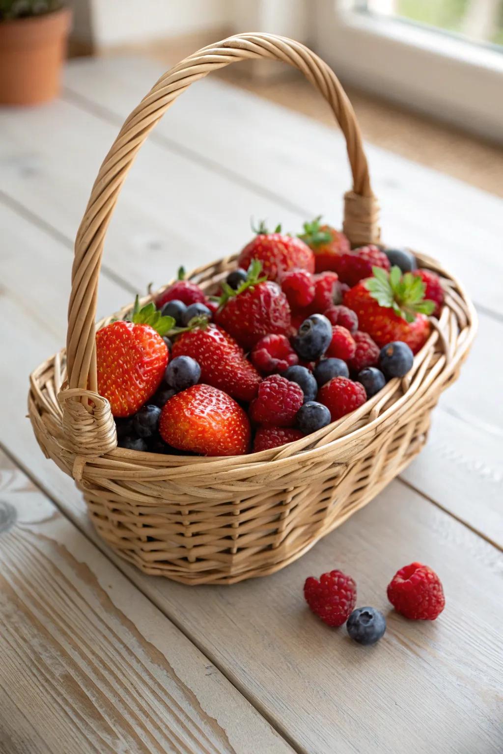 Indulge in a Berry Delight: A simple yet stunning display of nature’s sweetness.